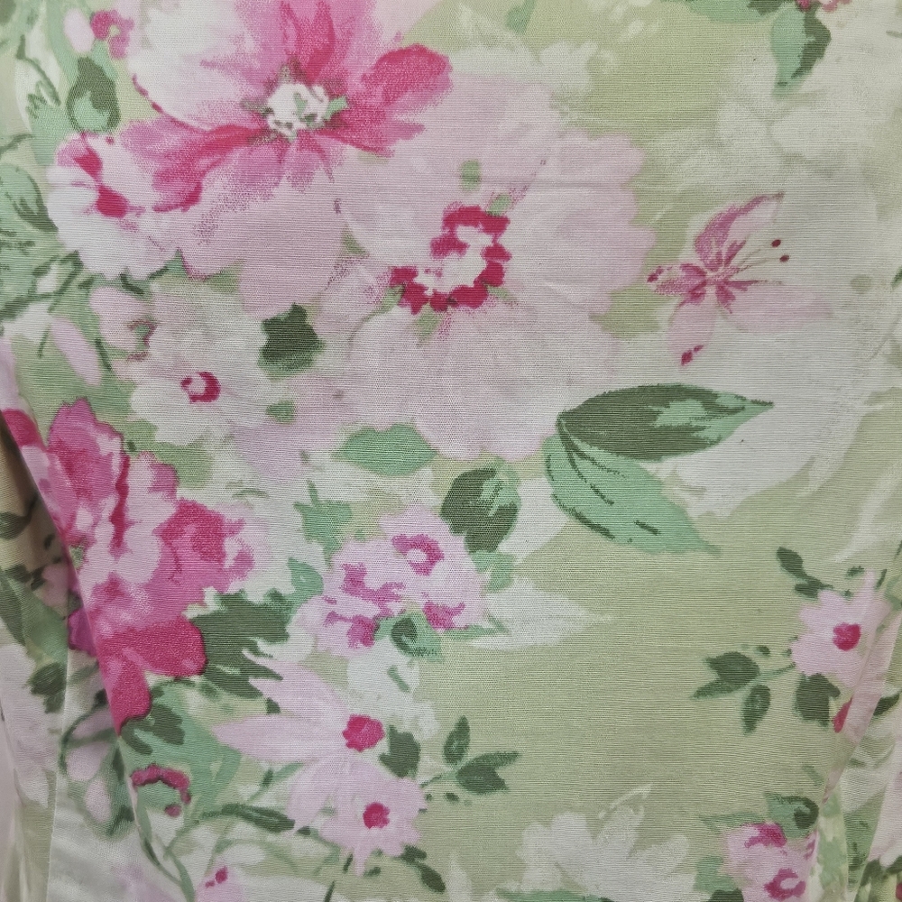 TORRID Pink/Green MultiColor Floral Ruffle Strap Sundress,Size 0 (Large 12) - Picture 4 of 16
